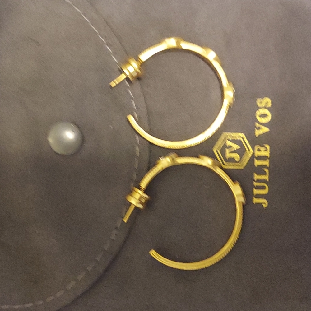 Julie Vos Milano Luxe hoops - clear crystal stone